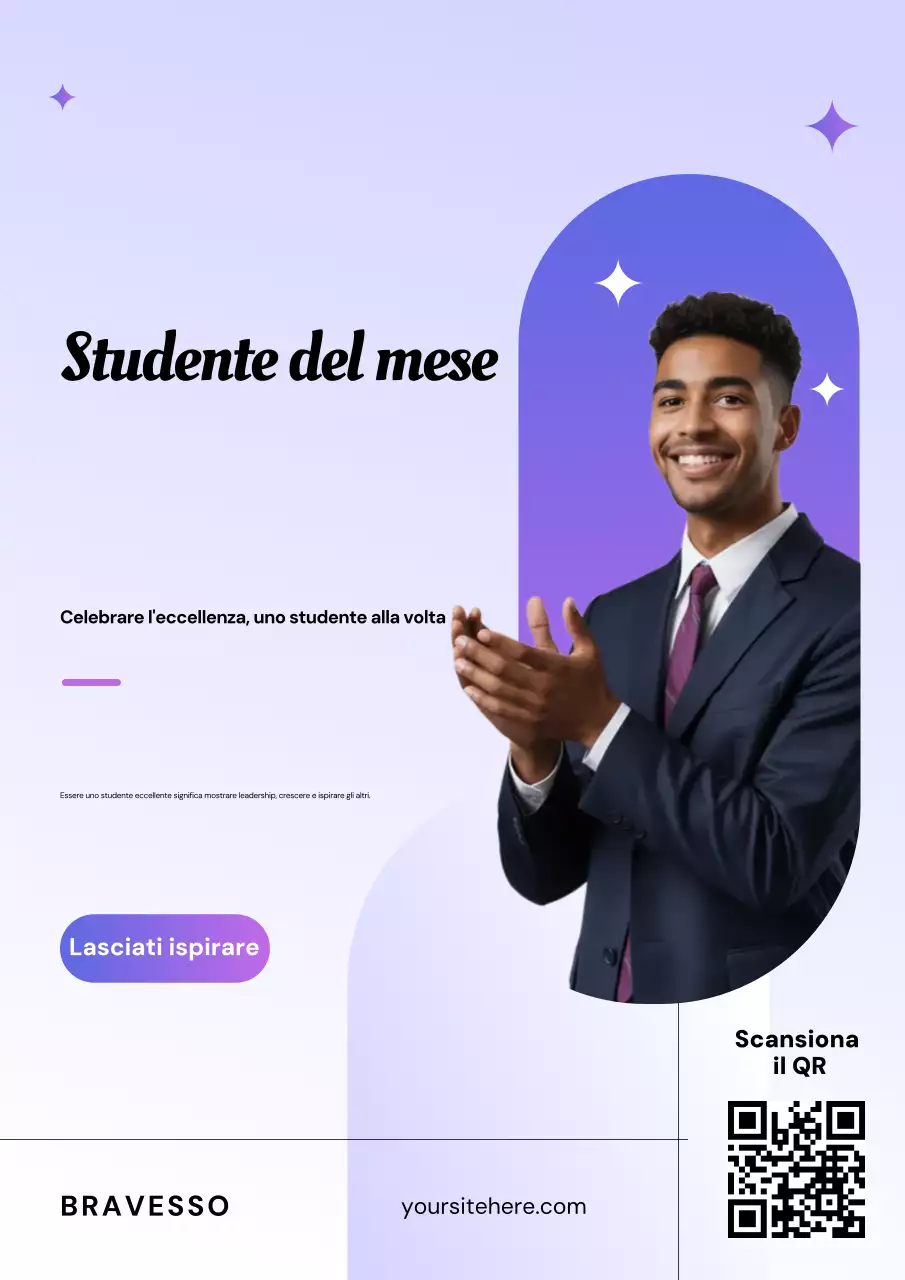 Manifesto per l'annuncio degli studenti moderni viola