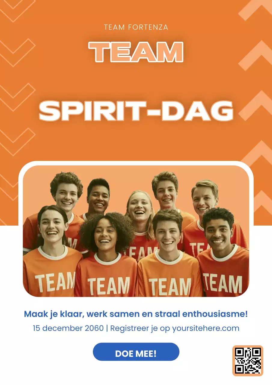 Uitnodigingsposter voor het Orange Bold Team-evenement