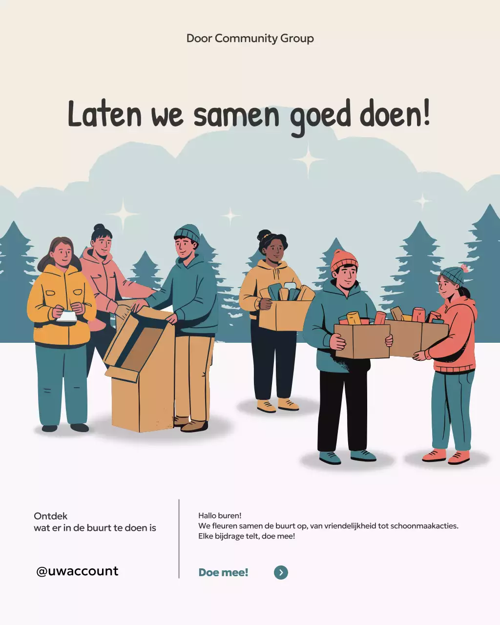 Beige Modern Community Event Aankondiging Instagram-bericht