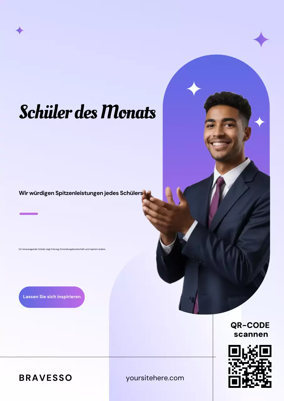 Lila modernes Studenten-Ankündigungsplakat