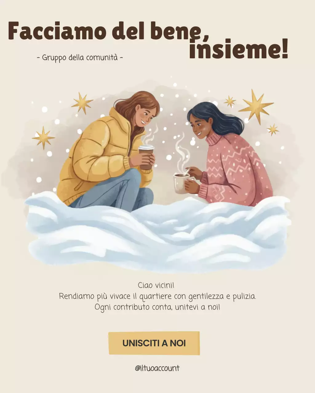 Post Instagram di invito alla comunità Beige Dreamy