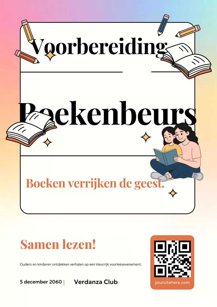 Poster voor het Rainbow Modern Reading-evenement