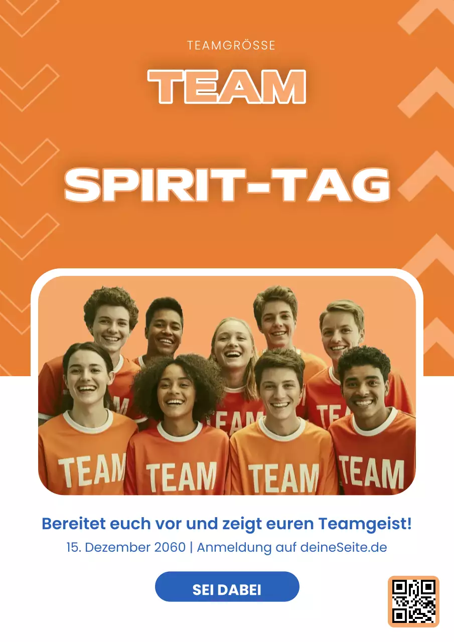 Einladungsplakat für das Orange Bold Team-Event