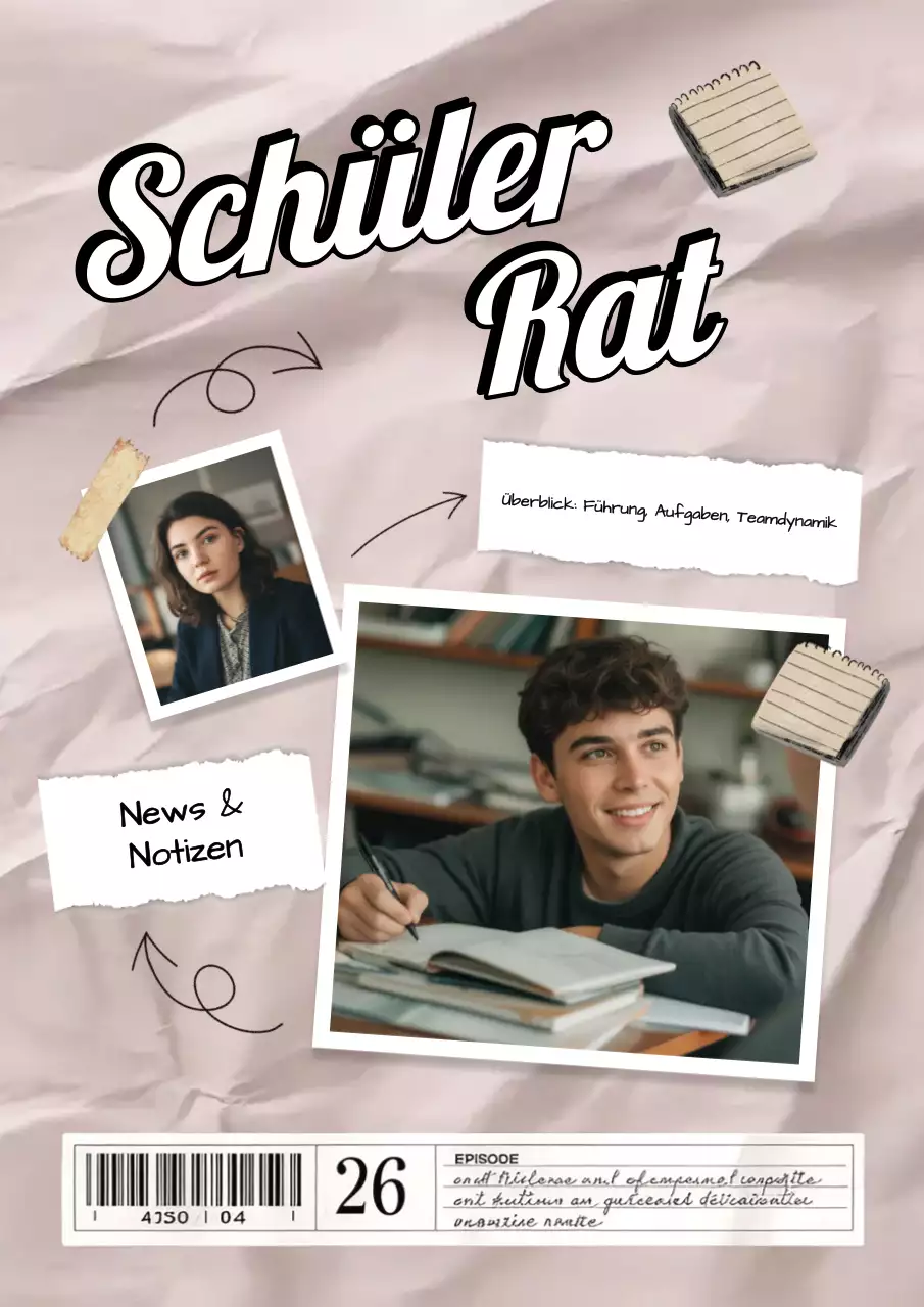 Beiges Retro-Studentenleitfaden-Poster