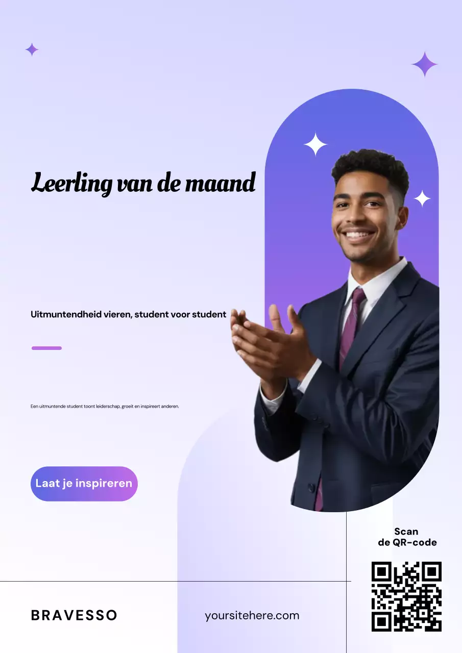 Paarse moderne studentenaankondigingsposter