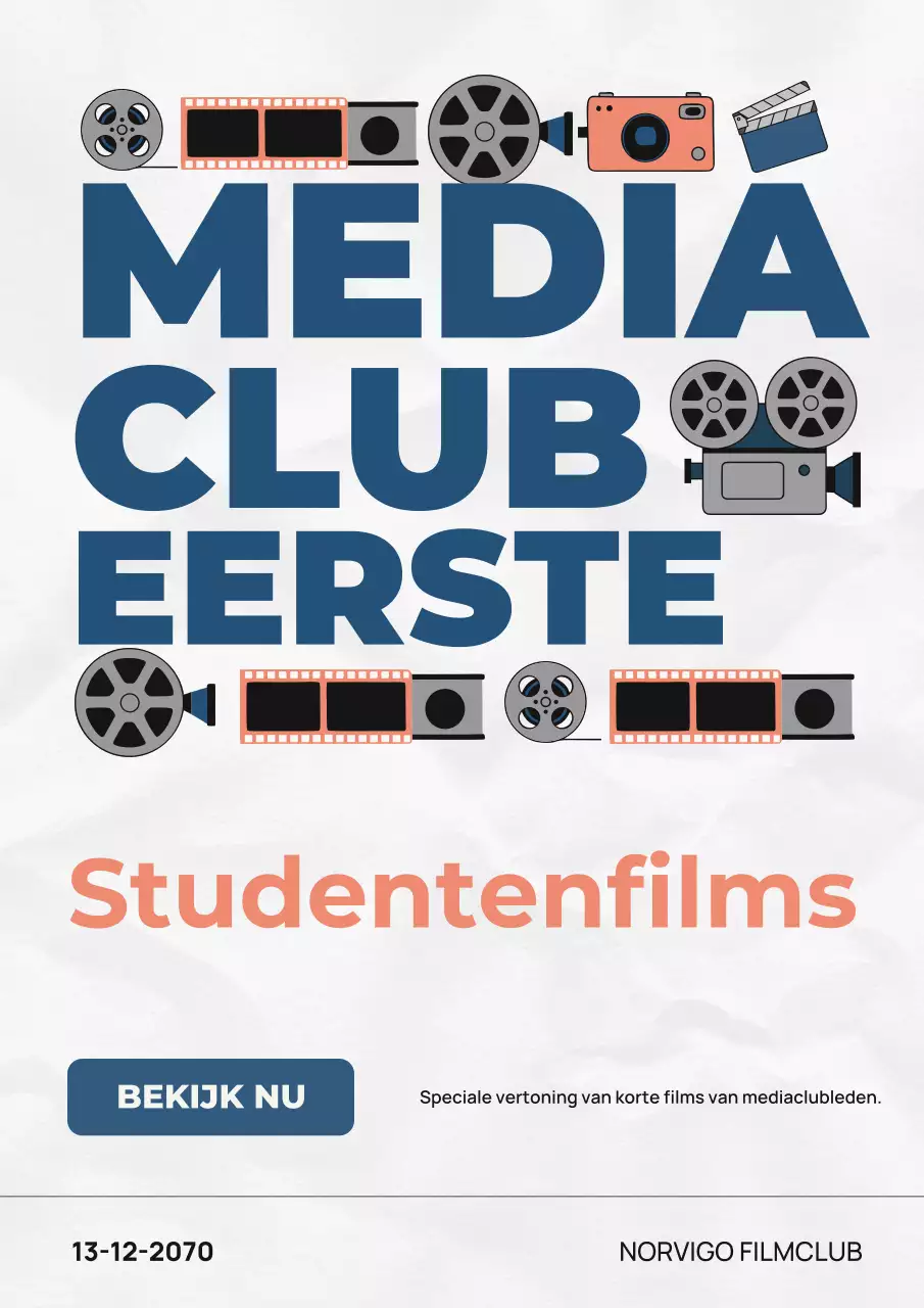 Grey Modern Student Films-evenementposter