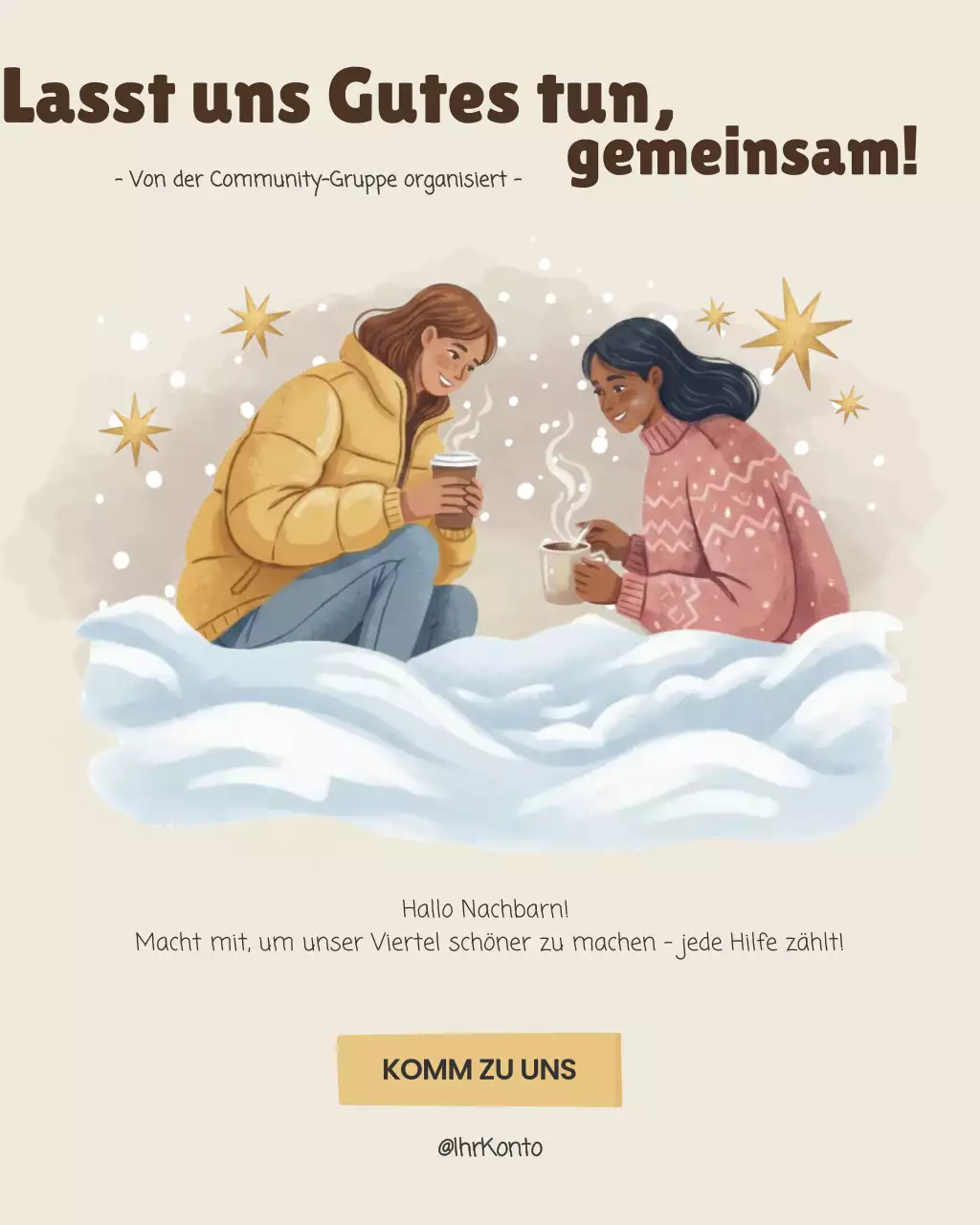 Beige-verträumte Community-Einladung (Instagram-Post)
