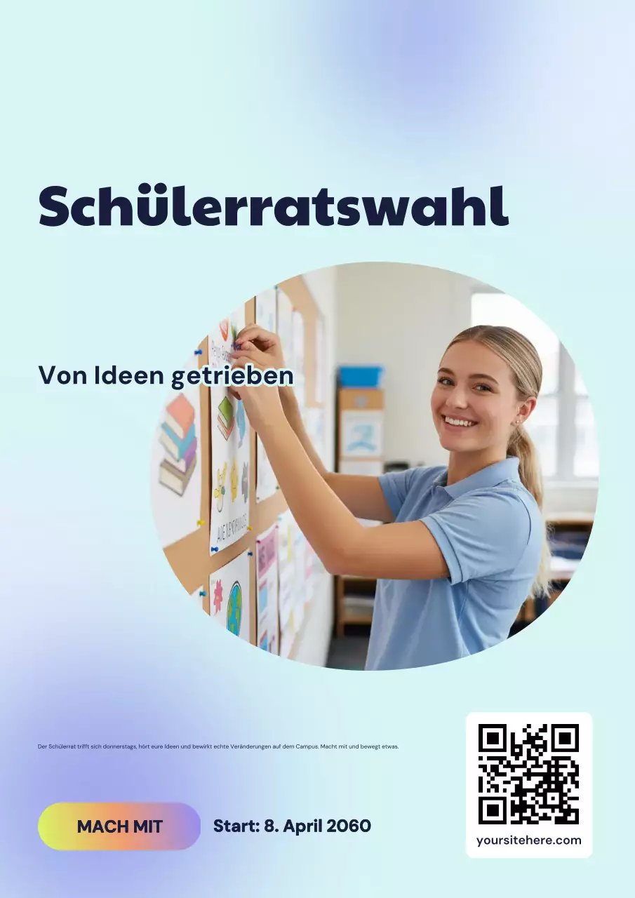 Blaues modernes Studenten-Ankündigungsplakat