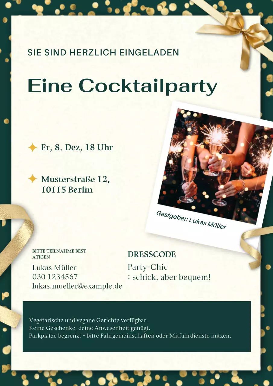 Einladung zur Silvester-Cocktailparty (Webposter)