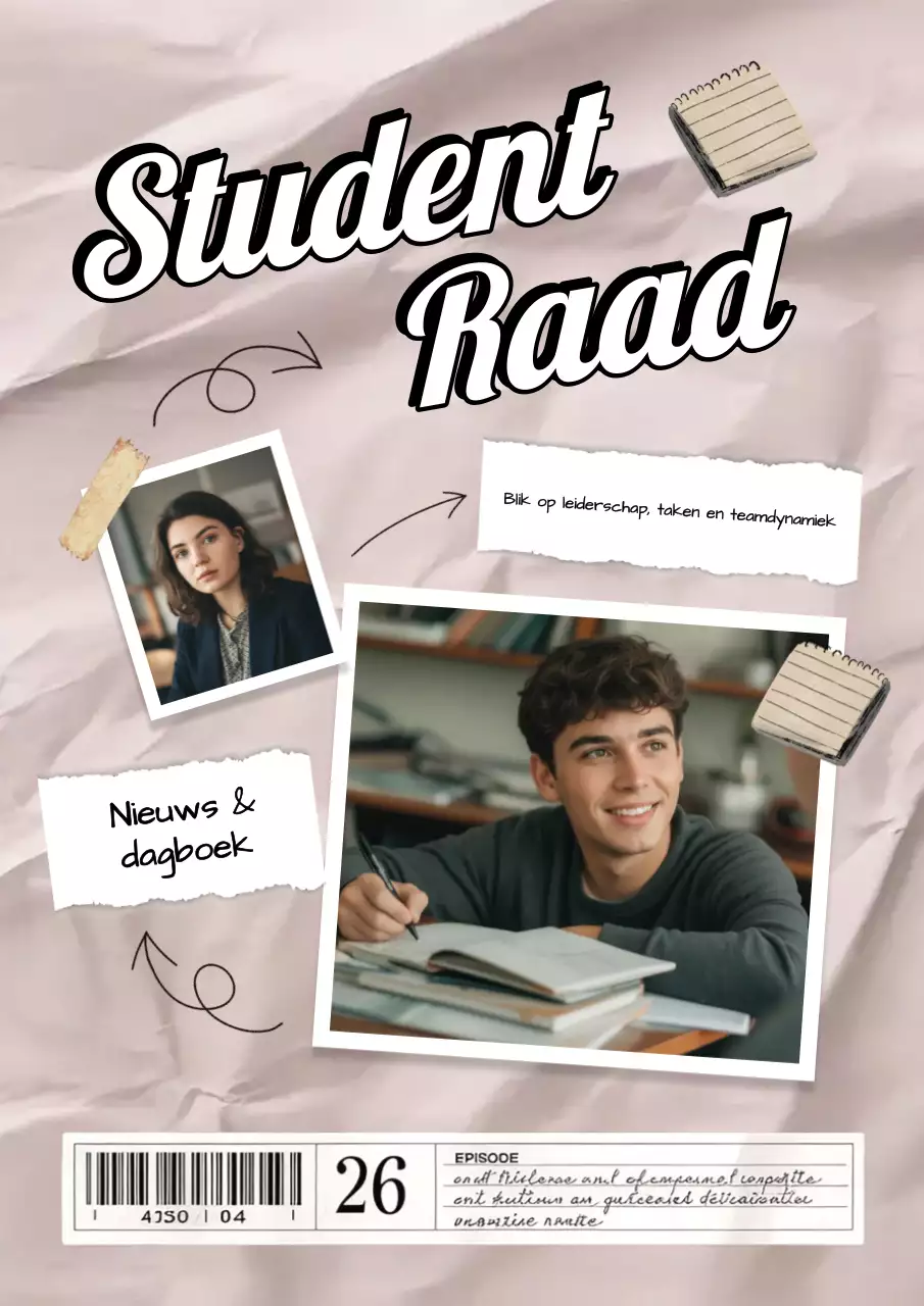 Beige Retro Studentengids Poster