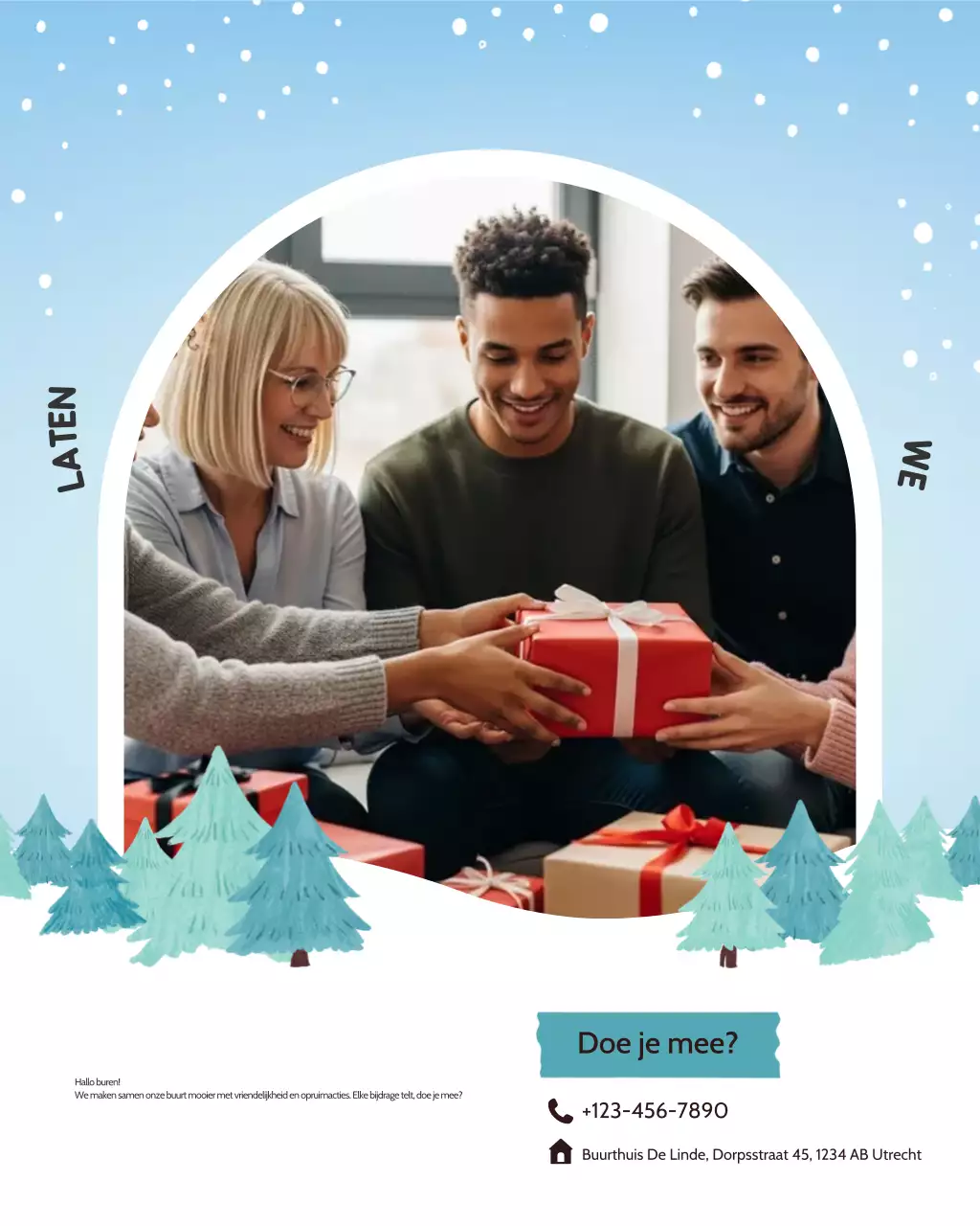 beige moderne community uitnodiging