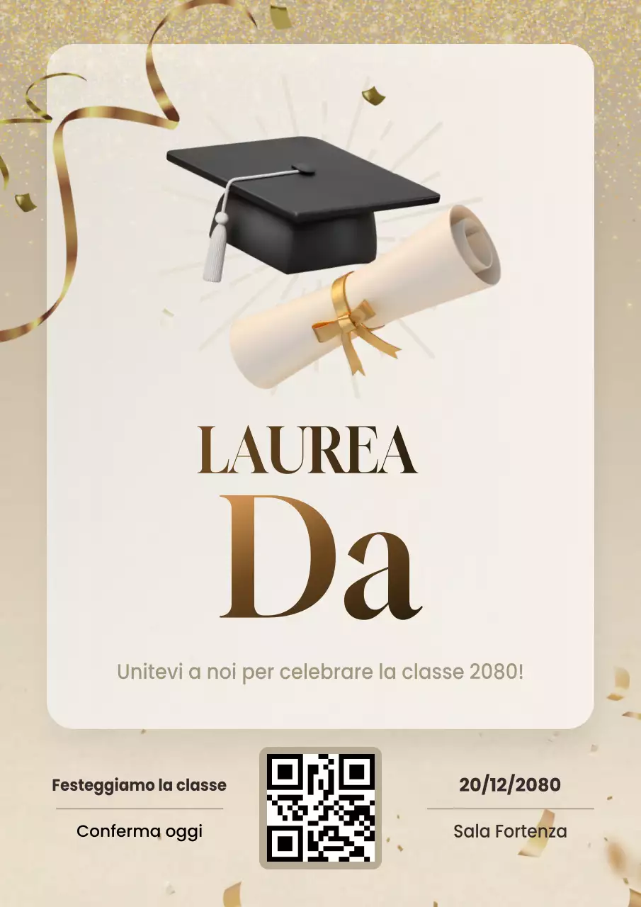 Poster web beige per il gala di laurea