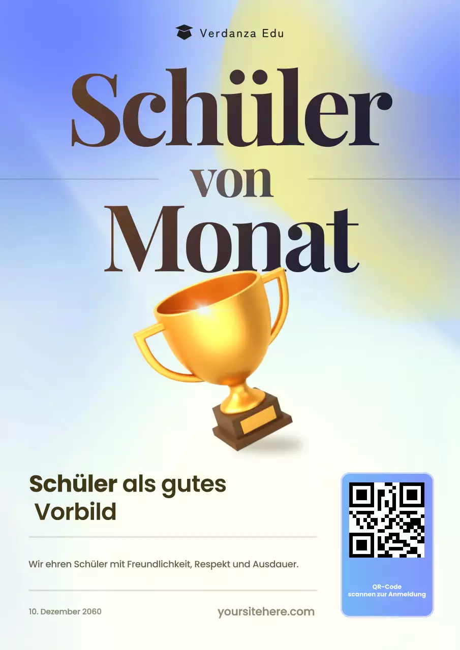 Beigefarbenes klassisches Studenten-Ankündigungsplakat