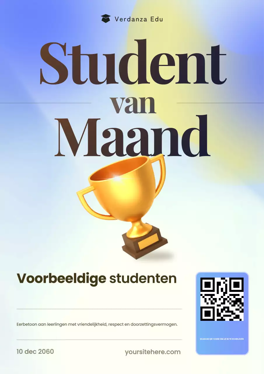 Beige klassieke studentenaankondigingsposter