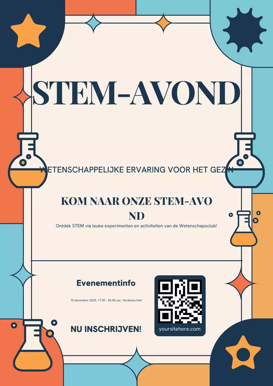 Oranje Retro Wetenschapsevenement Poster