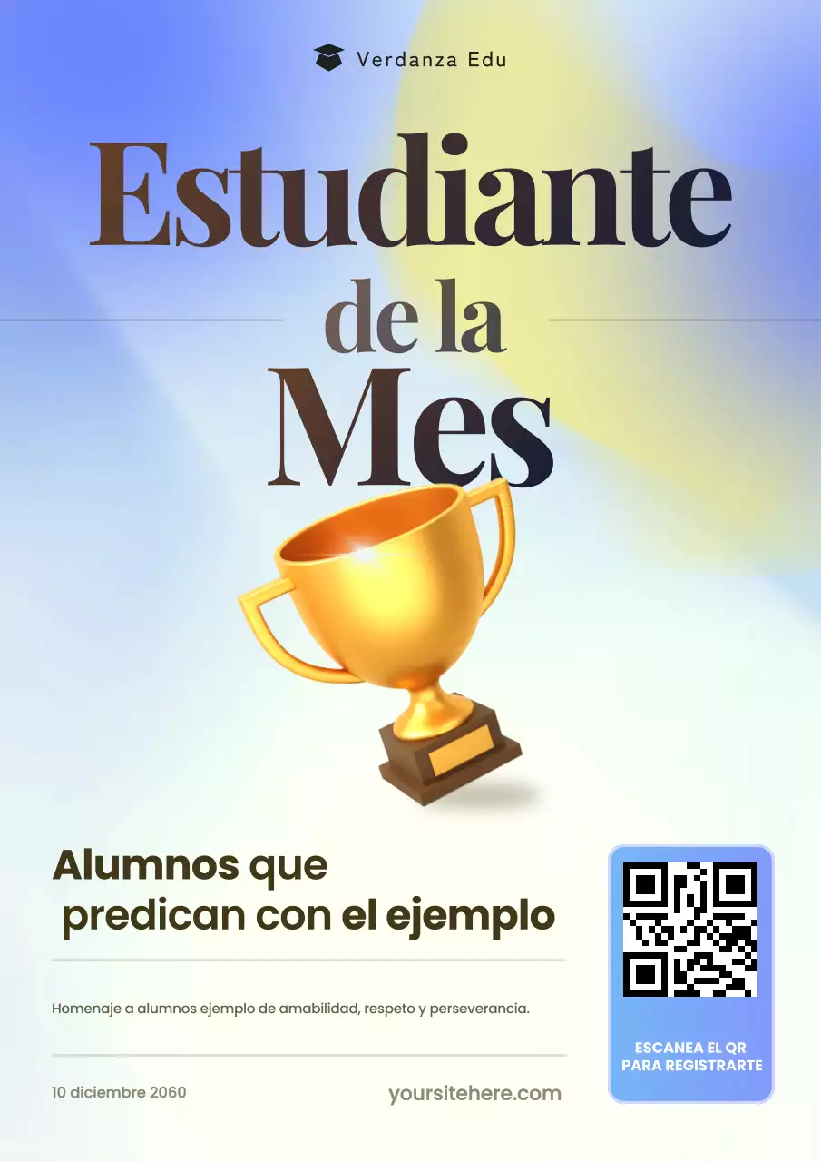 Póster clásico beige para anuncios de estudiantes