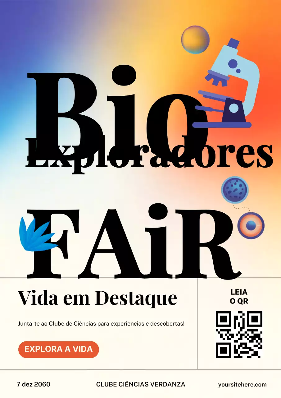 Pôster colorido para evento de ciência moderna