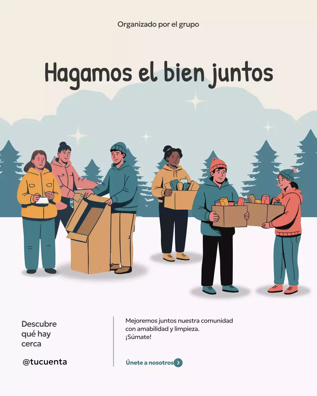 Publicación de Instagram del anuncio del evento comunitario Beige Modern