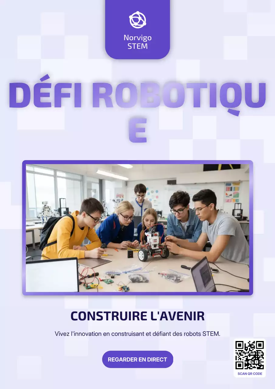 Affiche violette de l'événement Modern Robotics