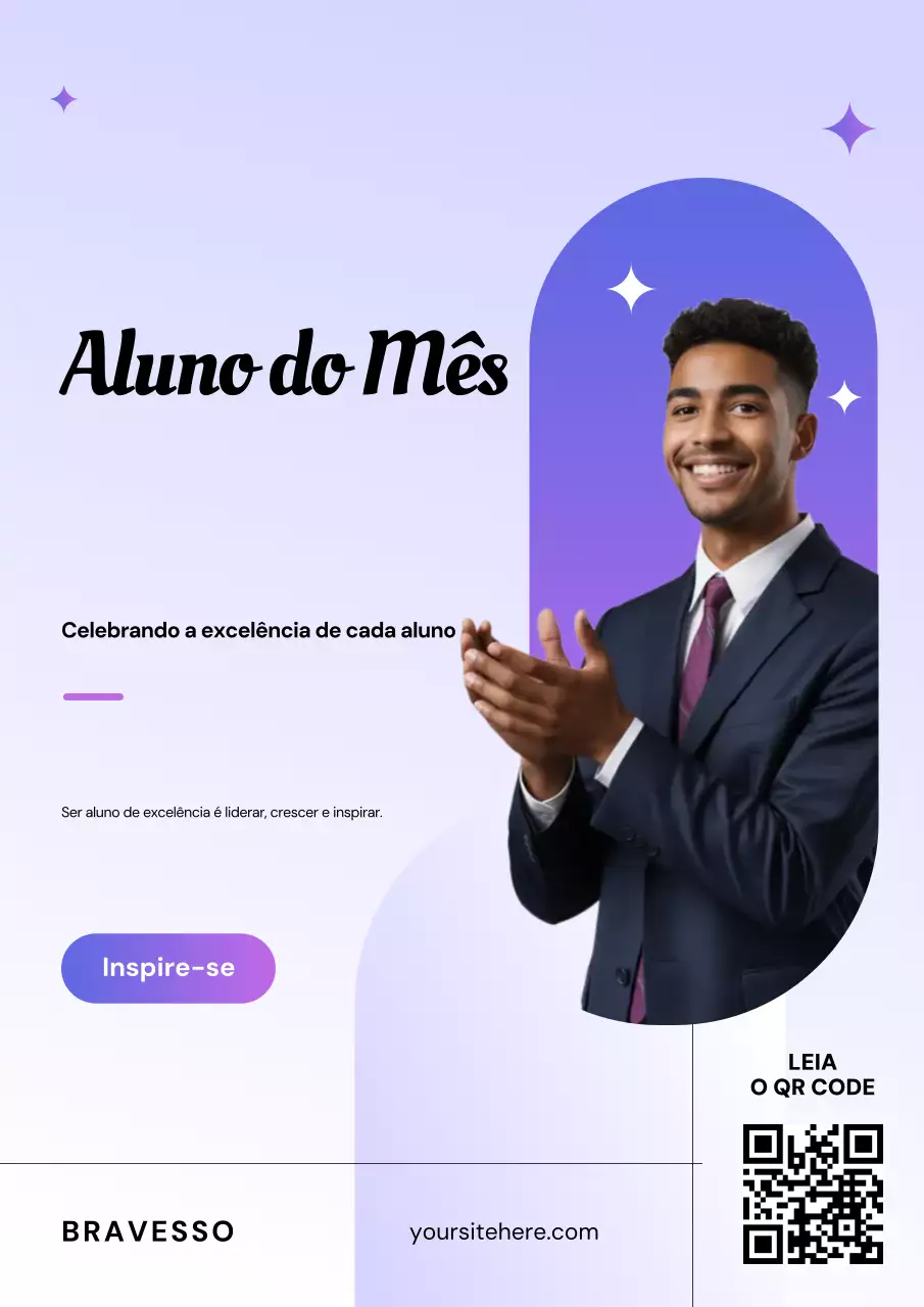 Pôster de anúncio estudantil moderno roxo