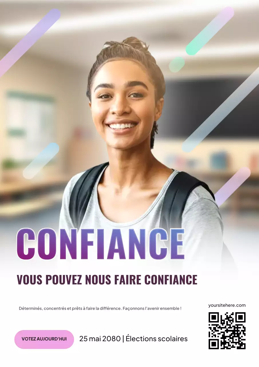 Affiche de promotion électorale de l'école moderne blanche