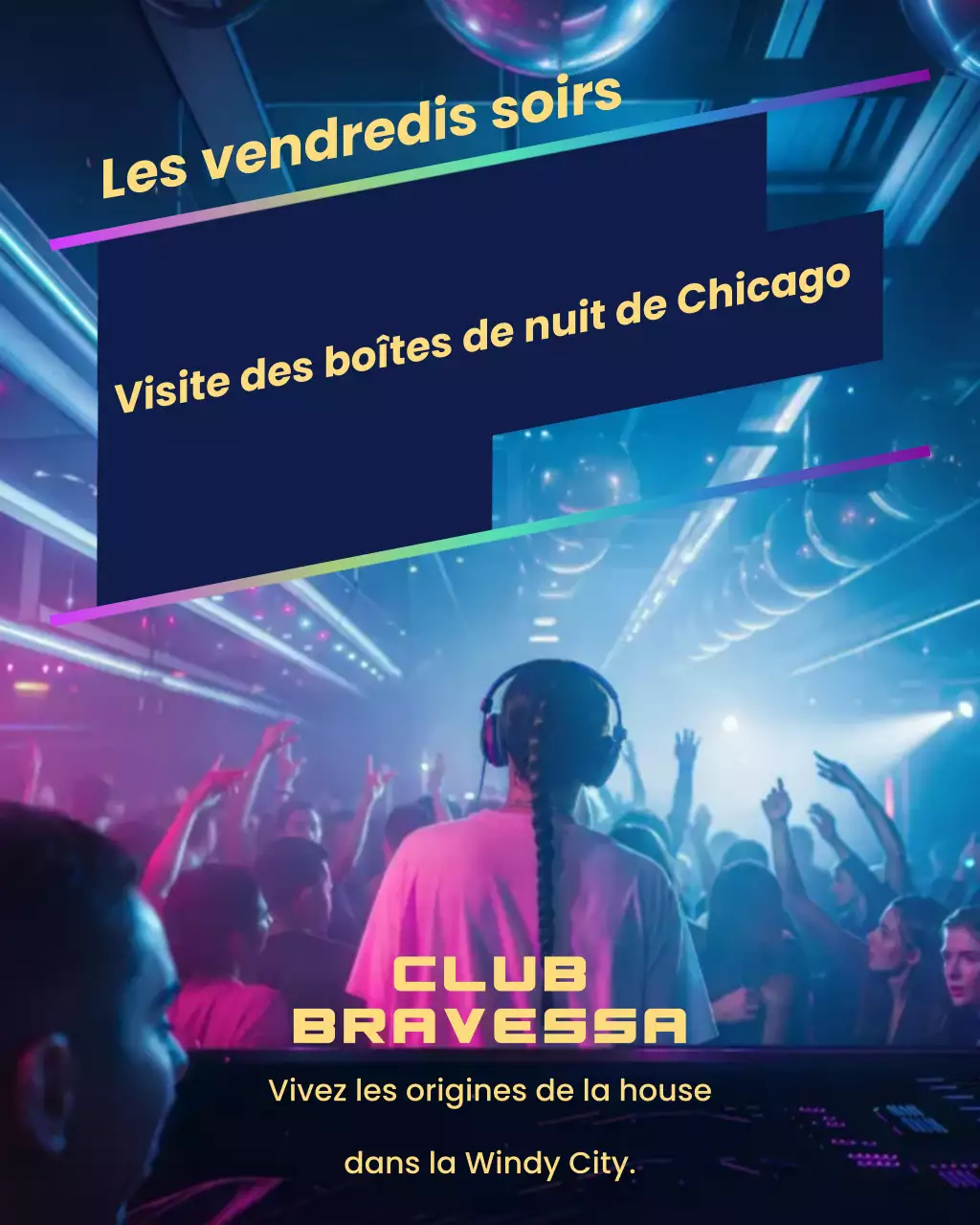 Publication Instagram d'un événement musical tendance néon