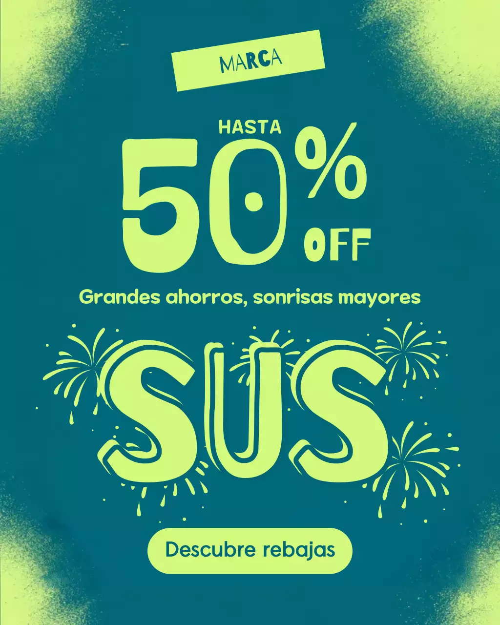 Promoción de venta de neón llamativo para Instagram