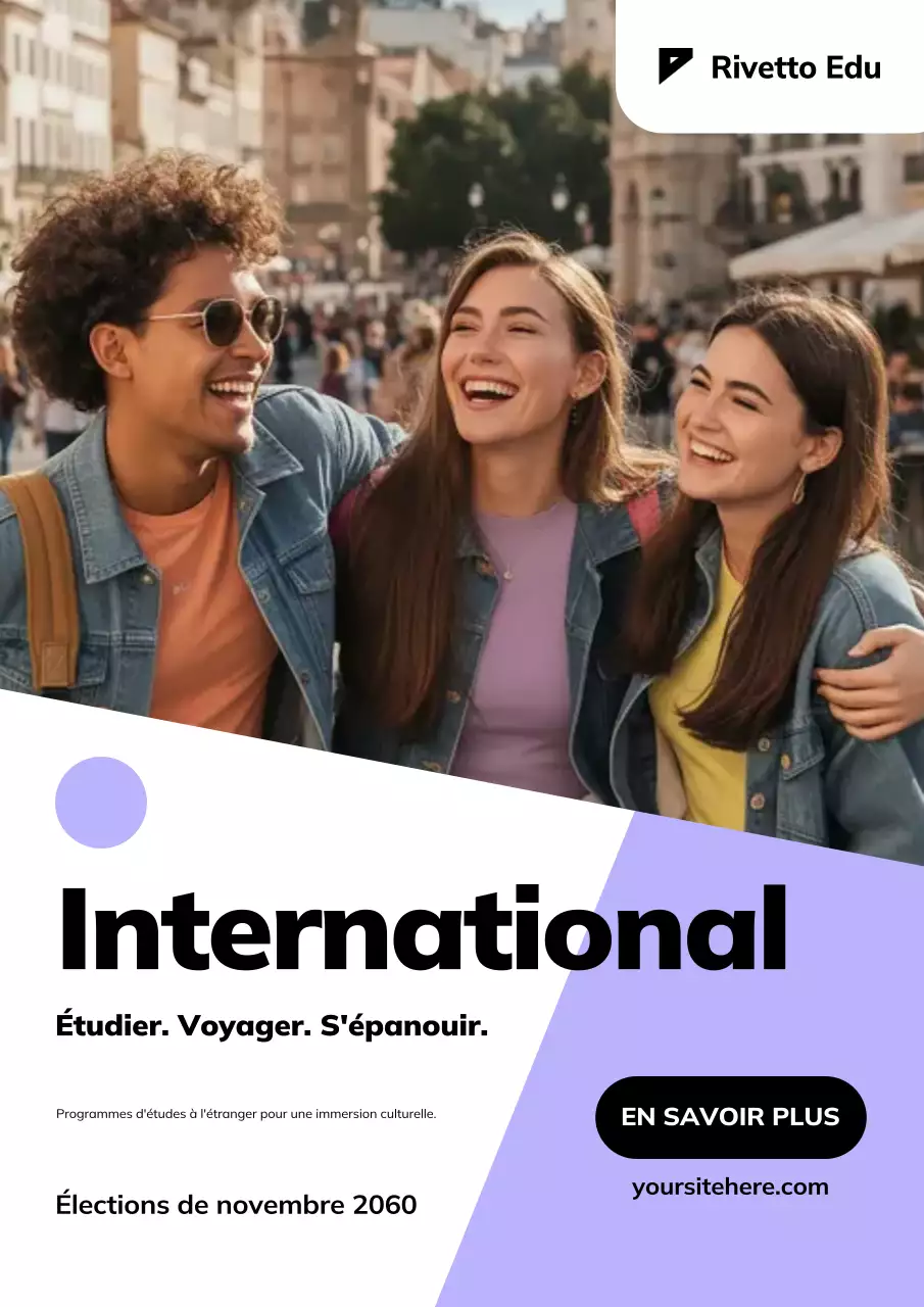 Affiche Web de promotion de voyage Modern Study