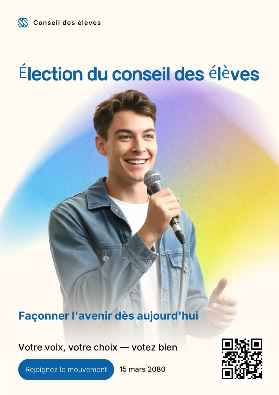 Affiche moderne arc-en-ciel pour l'annonce des élections