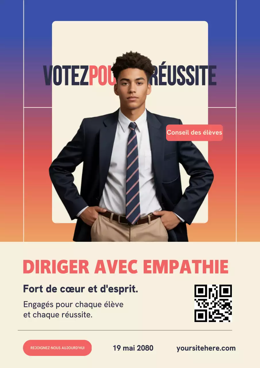 Affiche web moderne pour les élections étudiantes
