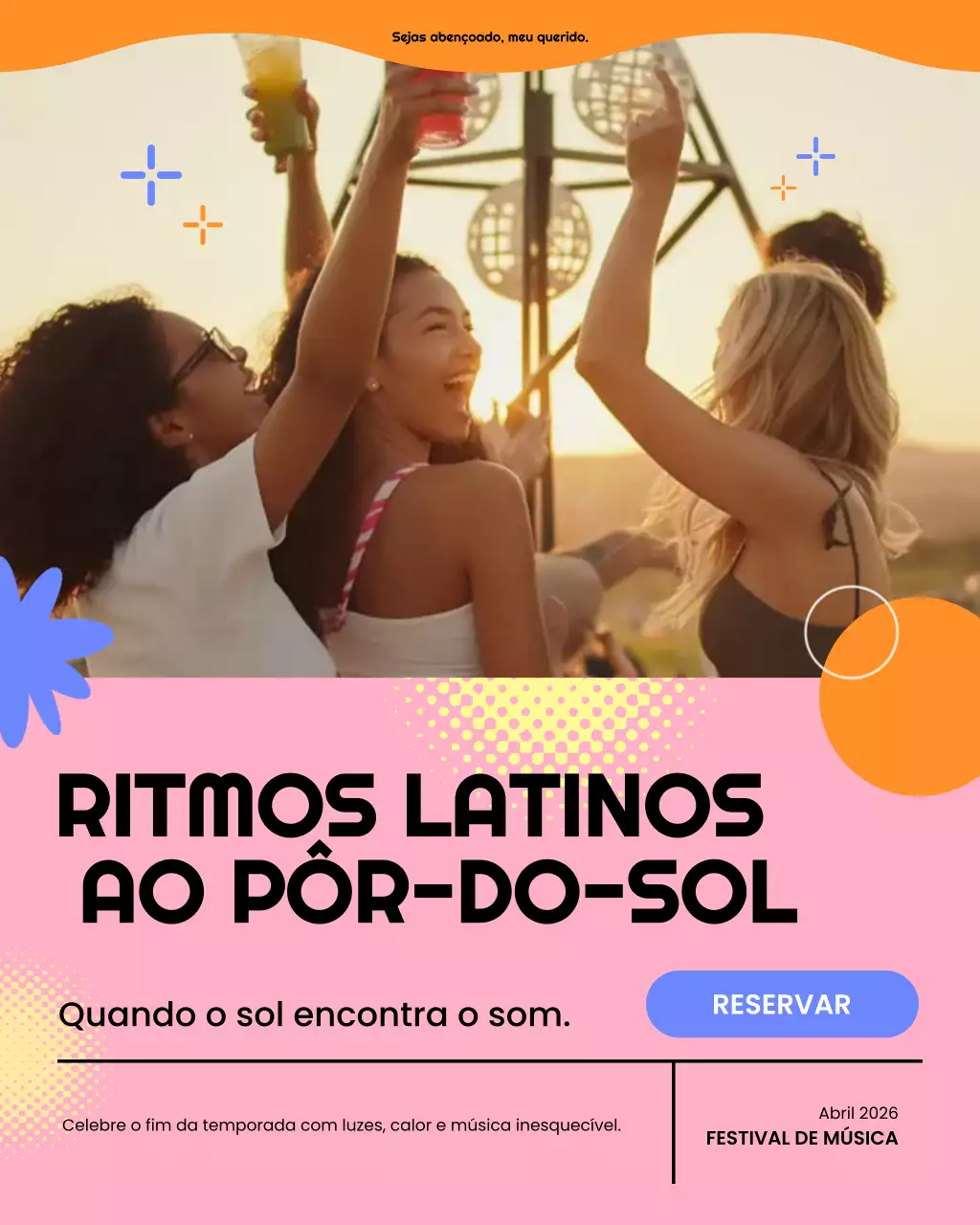 Postagem no Instagram sobre promoção de música rosa e moderna