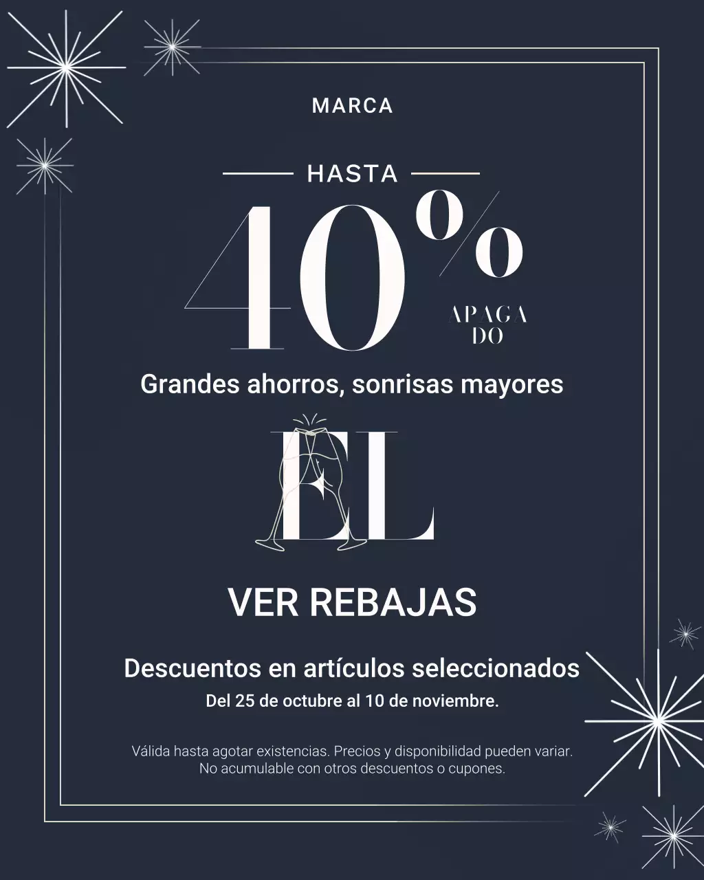 Retrato de Instagram de promoción de venta elegante de la Marina