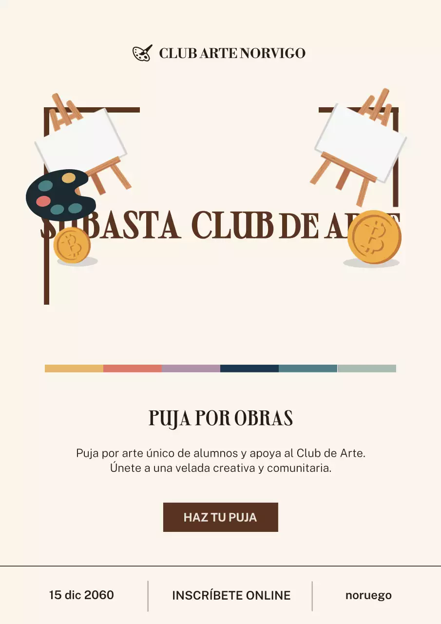 Póster promocional de arte moderno beige