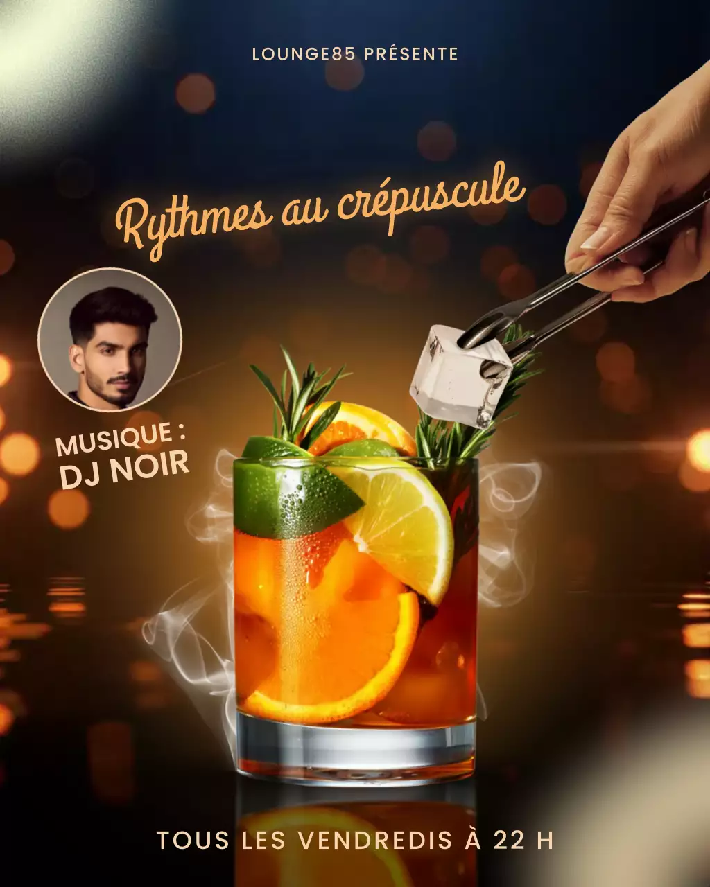 Publication Instagram promotionnelle du cocktail Orange Modern