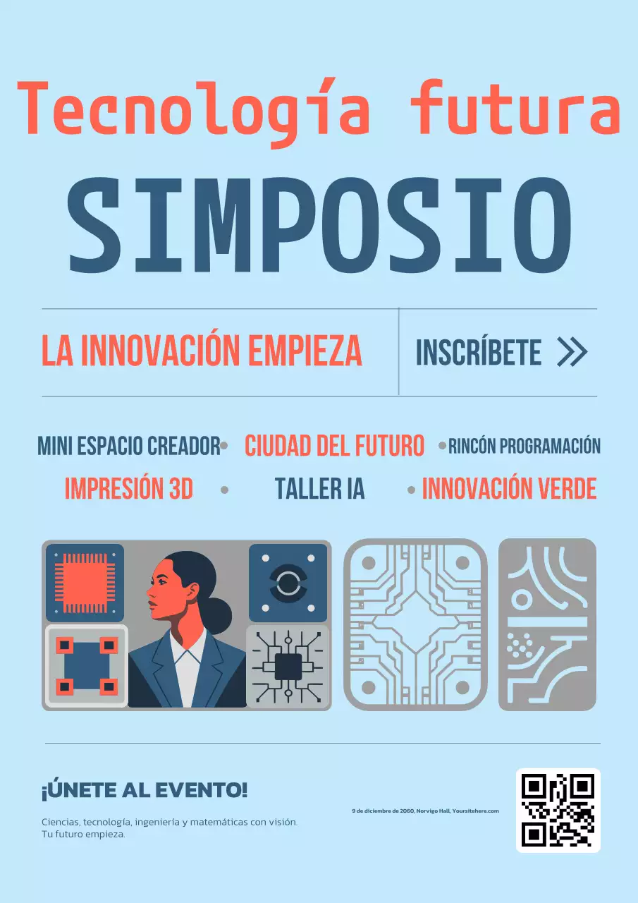 Póster del Registro de Tecnología Moderna Azul