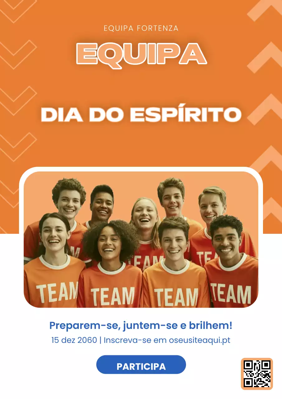 Pôster de convite para evento da equipe Orange Bold