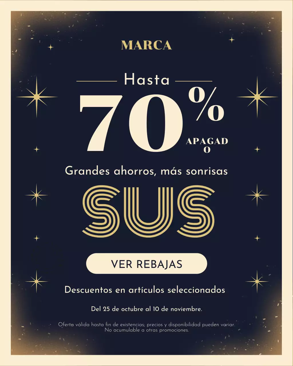 Promoción de venta elegante en negro para Instagram