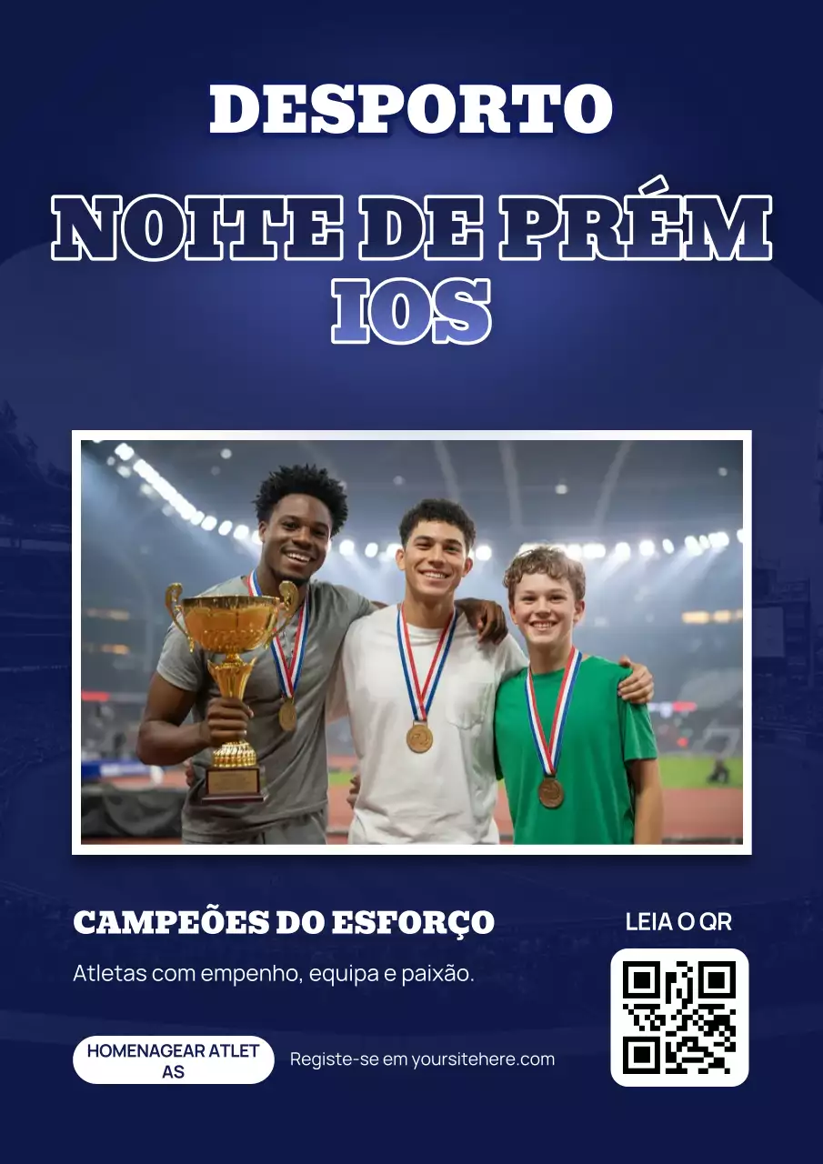 Pôster de convite para esportes modernos na cor roxa