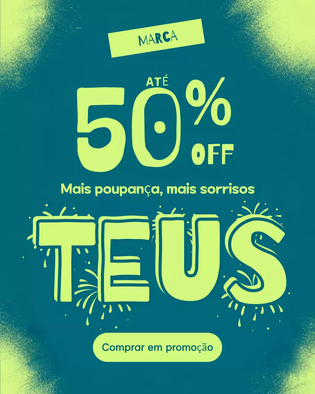 Retrato de Instagram para promoção de vendas em neon ousado