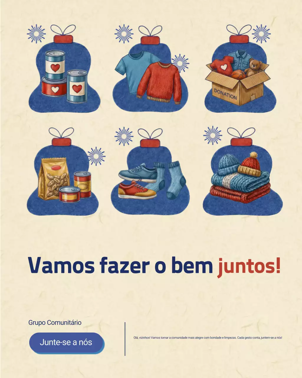 Postagem vintage de anúncio de caridade no Instagram