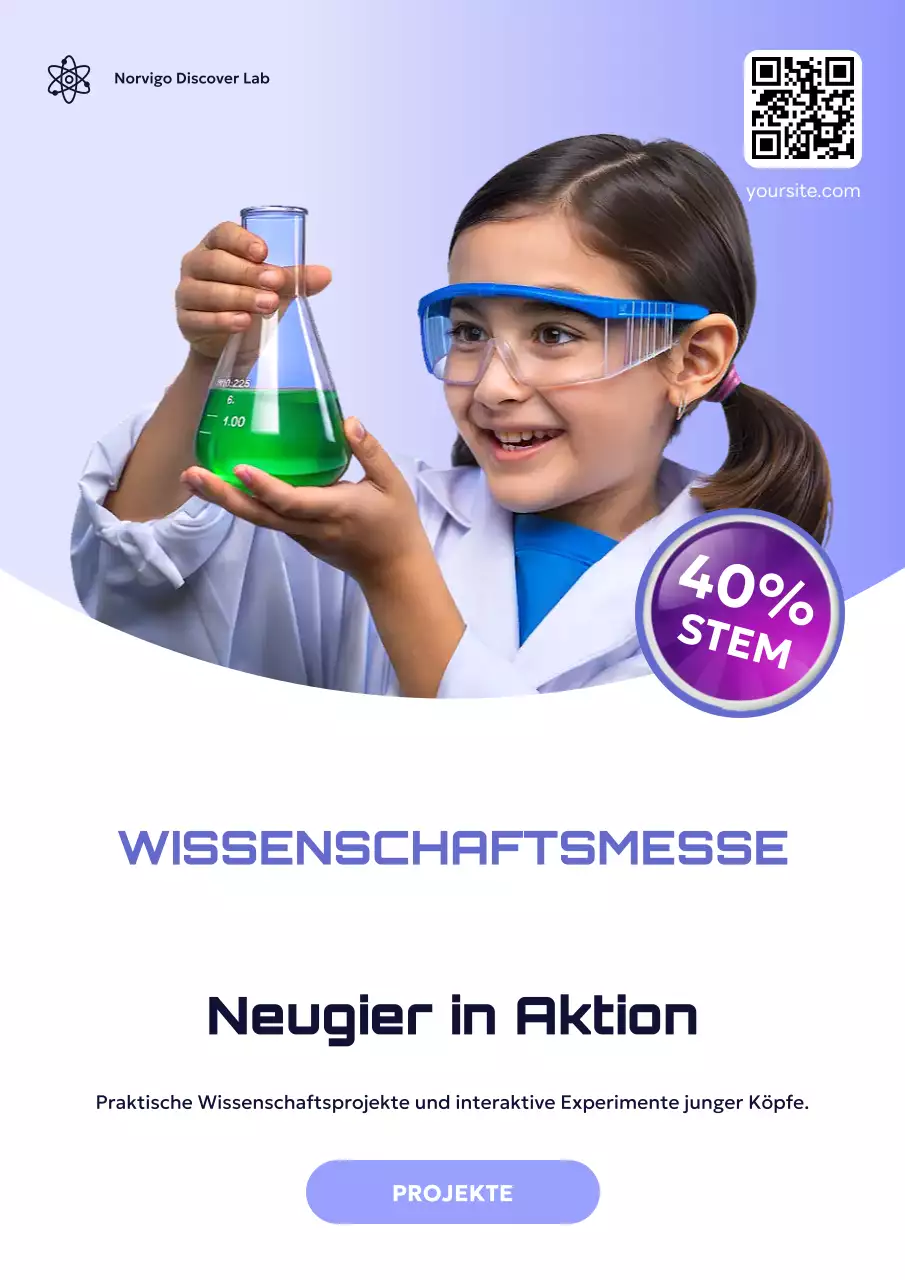 Ankündigungsplakat für die Veranstaltung „Blue Modern Science“