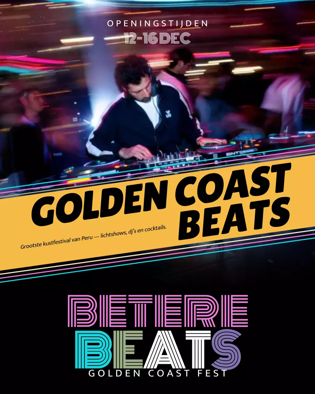 Neon Trendy Muziek Advertentie Instagram Post