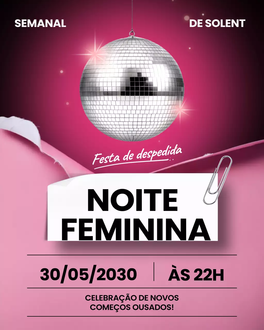 Convite de despedida moderno rosa - Postagem no Instagram
