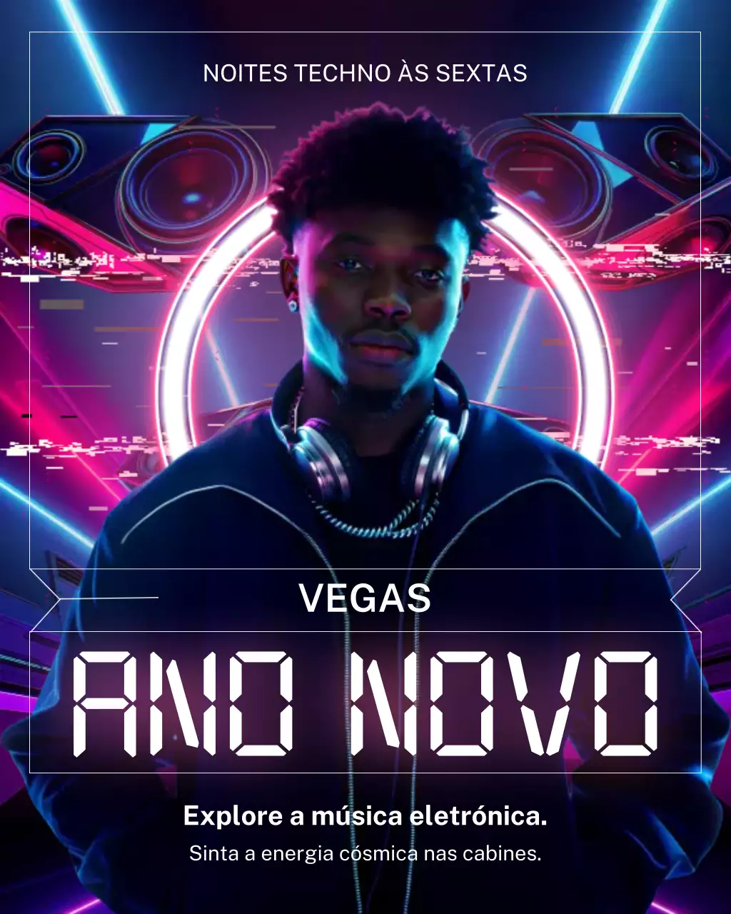 Postagem promocional de EDM Neon Modern no Instagram