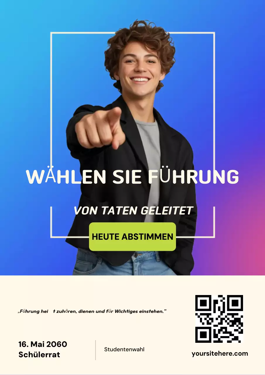 Modernes Farbverlauf-Studentenwahl-Webplakat