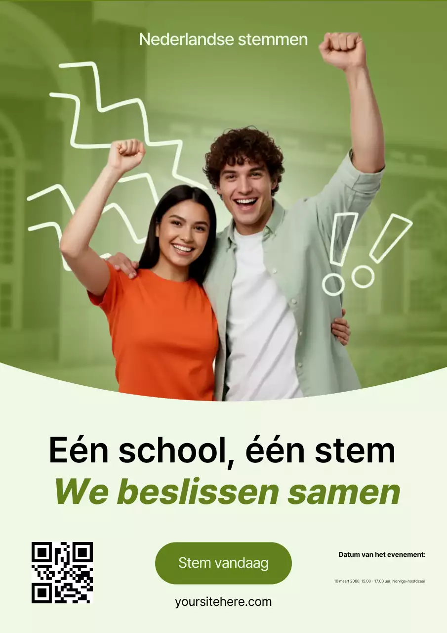 Groene Moderne Studenten Stem Webposter