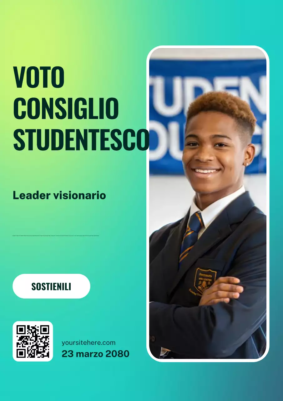 Manifesto elettorale studentesco moderno blu