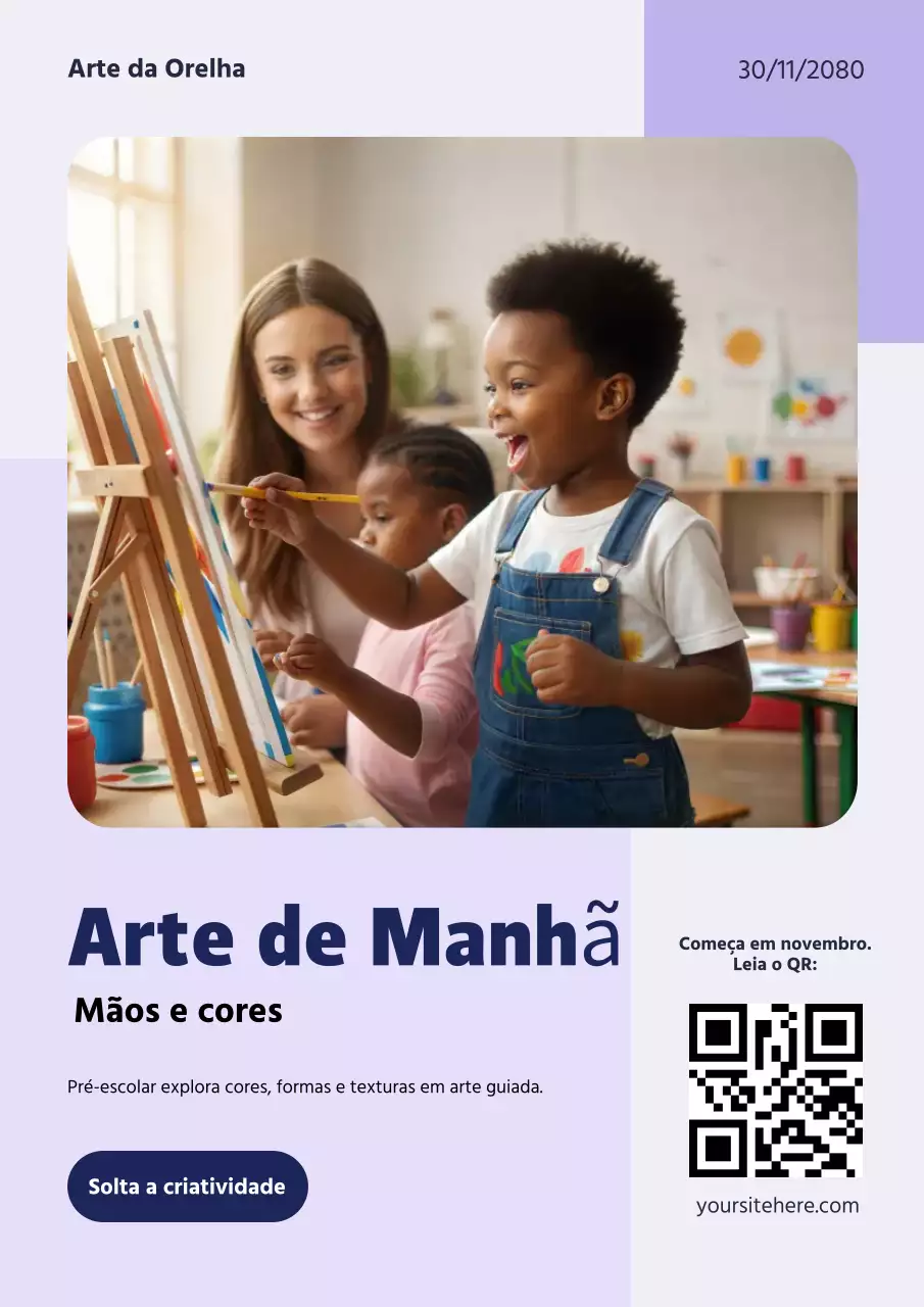 Pôster online do evento de arte criativa