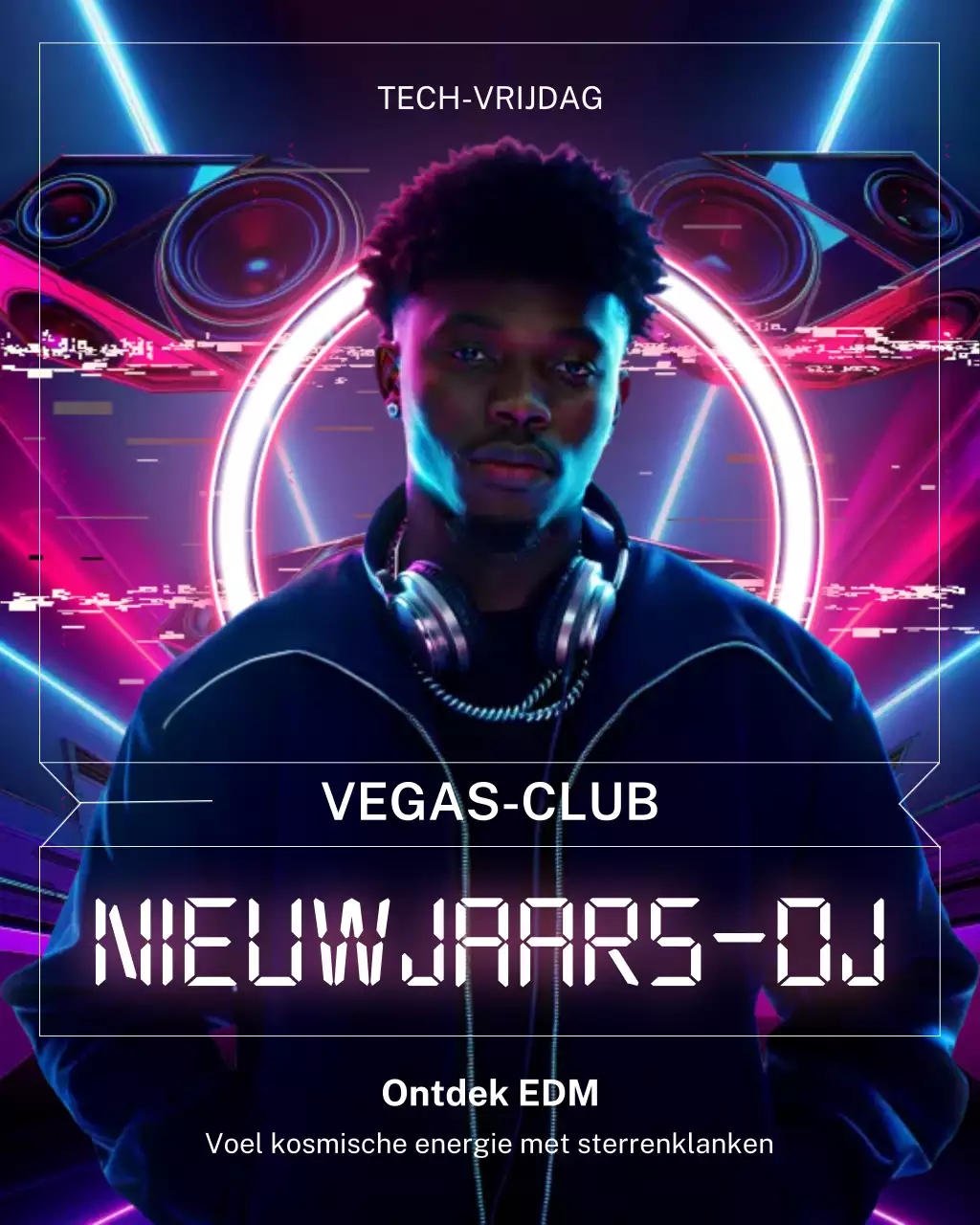 Neon Modern EDM Promotie Instagram Post