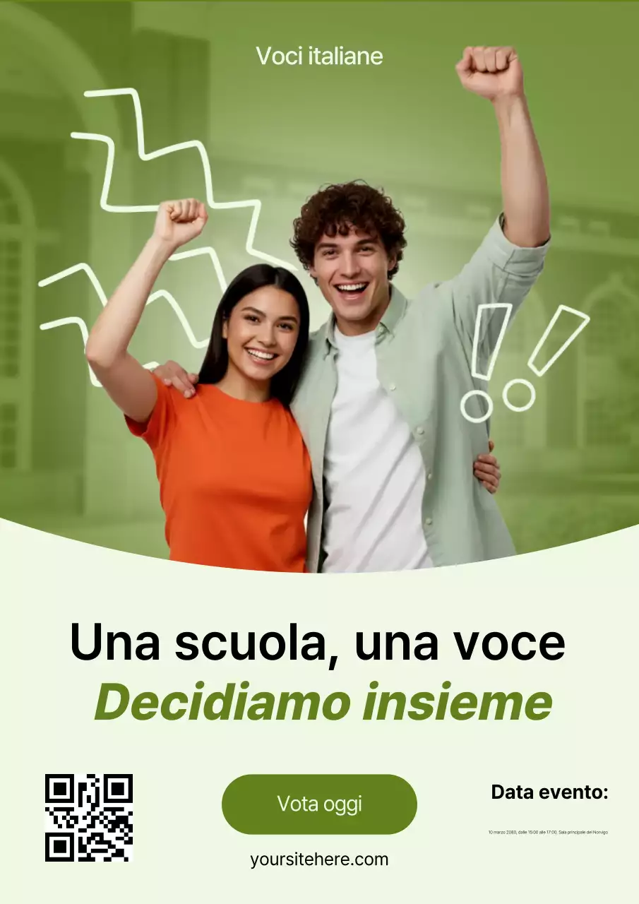 Manifesto web per il voto degli studenti moderni e verdi